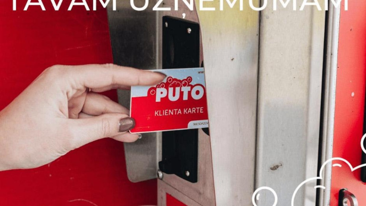 PUTO klientu karte uzņēmumiem pie automazgātavas.