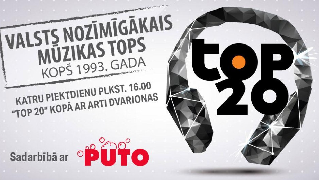 Radio SWH TOP 20 advertisement in partnership with PUTO self-service car wash network.